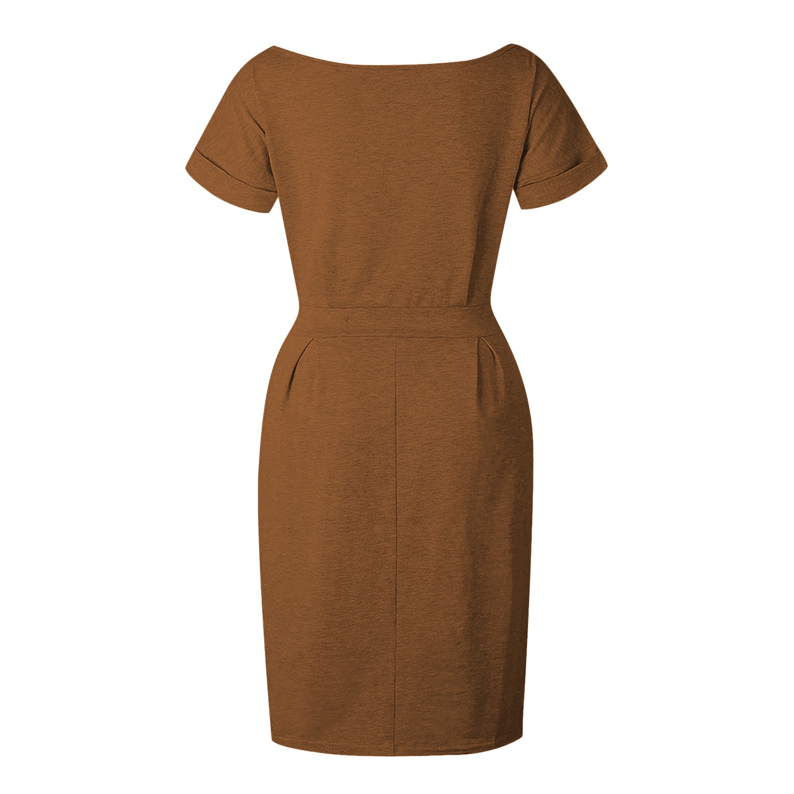 thumbnail image 5 of Vestido de verano para mujer con cinturón: manga corta, informal/para salir, fácil de cuidar, versátil para diversas ocasiones., 5 of 6